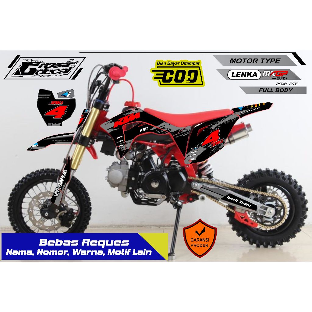 Sticker Striping Mini trail LENKA 50cc / 110cc Full body Bebas Reques