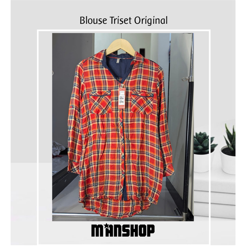 Triset Kemeja Blouse Atasan Wanita Original