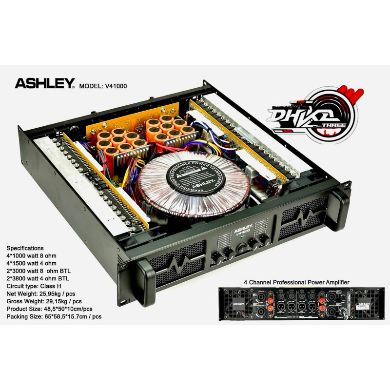 POWER ASHLEY V41000 4 CHANNEL CLASS H / Power Ashley V 41000 class H / Power Ashley v41000 class h 4