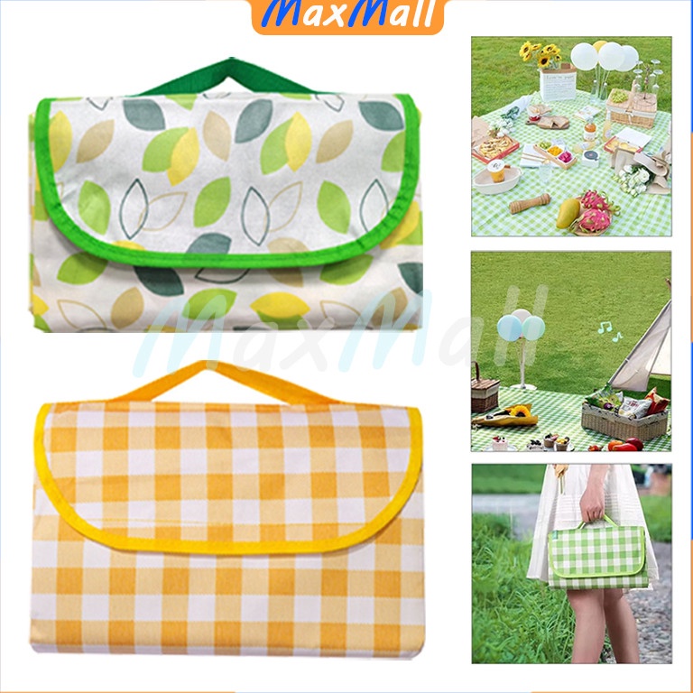 Sudah READY Tikar Kain Piknik Motif Kotak Kotak Matras Tikar Lipat Besar Anti Air Tiker Piknik Alas 