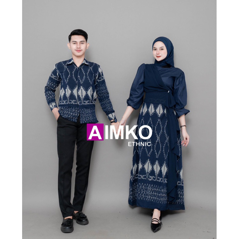 KARINA NAVY COUPLE TENUN - BAJU TENUN COUPLE - COUPLE TENUN KONDANGAN - COUPLE TENUN
