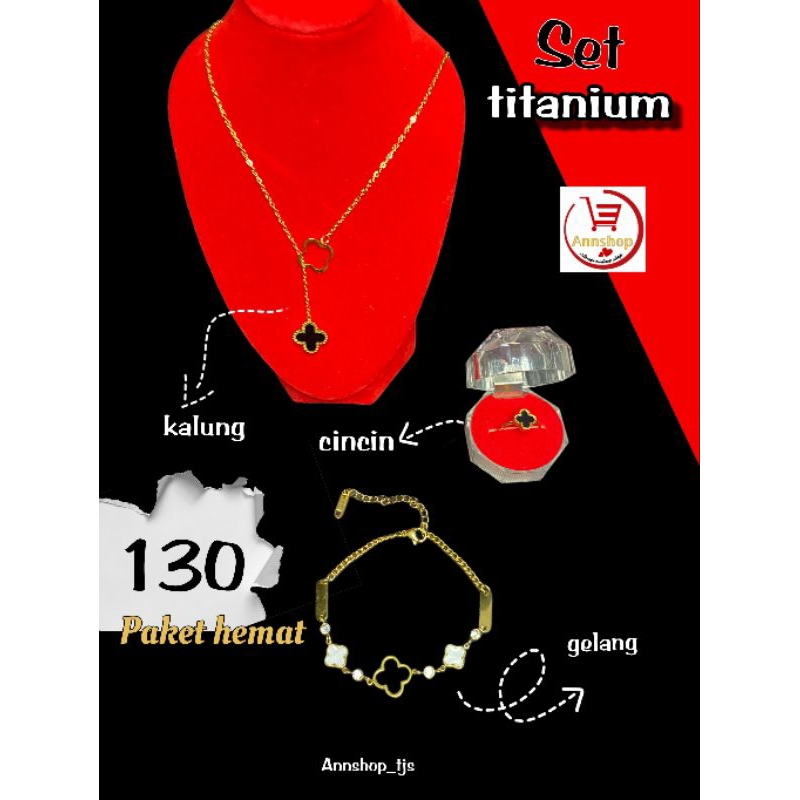 Set perhiasan Titanium Asli Free kotakcincin