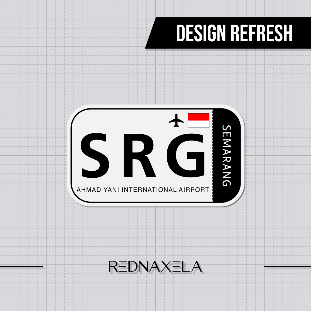 

Stiker Vinyl Ahmad Yani International Airport Code SRG Sign Sticker