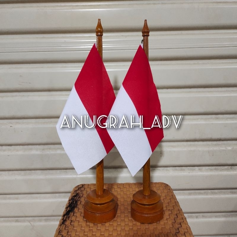 

bendera meja MERAH PUTIH bahan sablon ready stok + tiang vandel