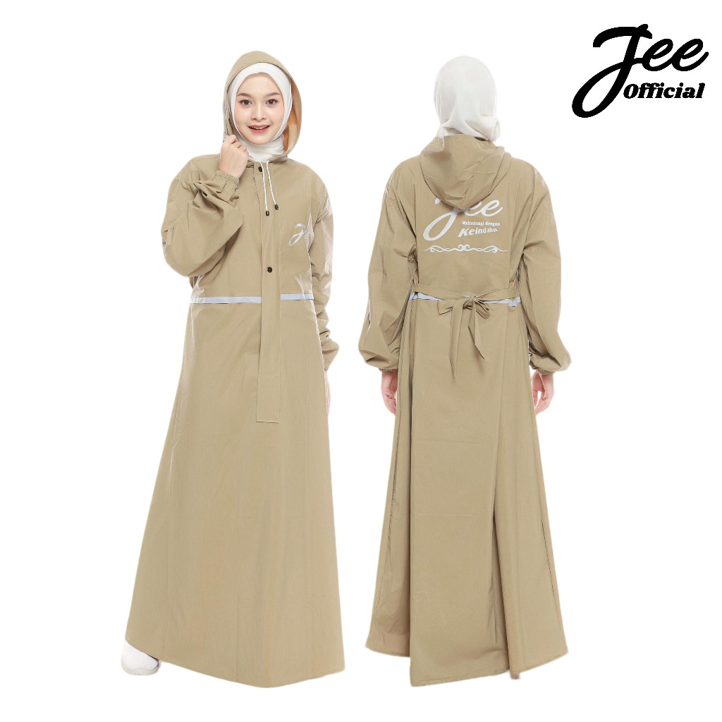 Jas Hujan Wanita Gamis Mantel Muslimah Dewasa Karet PVC by JEE