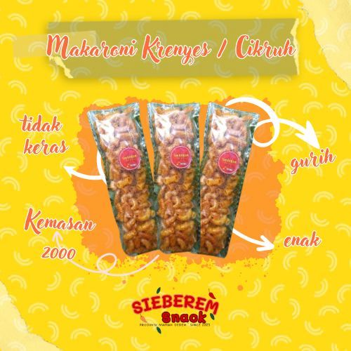 

[PAKET USAHA] 30 PCS X 30 GR MAKARONI KRENYES/CIKRUH Sieberem Snack Cemilan Khas Asal Kota Tasikmalaya Since 2023