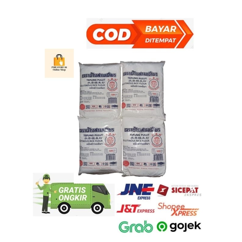 

Tepung pulut /beras ketan thailand cap erawan /cap gajah untuk onde 500gr