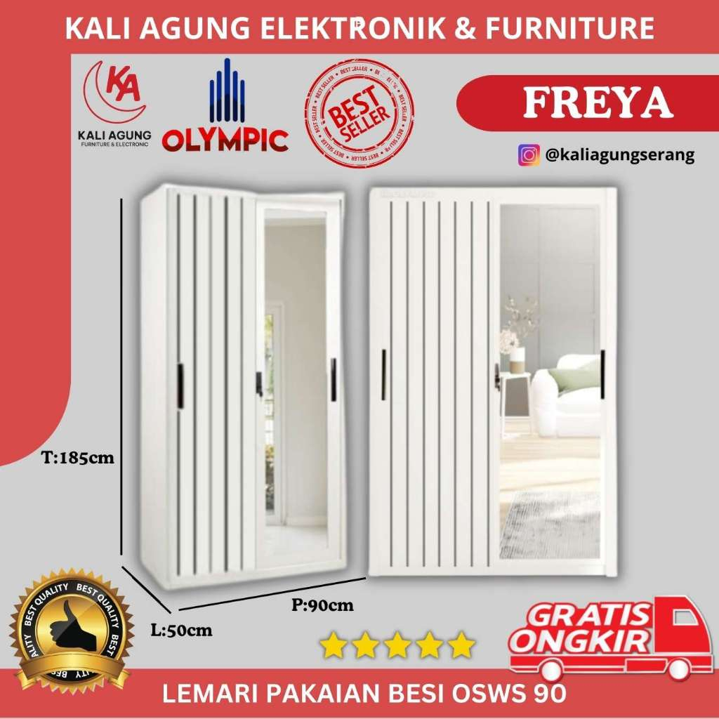 LEMARI PAKAIAN / LEMARI BESI / LEMARI PAKAIAN SENG / OLYMPIC OLYMSTEEL OSWS 90