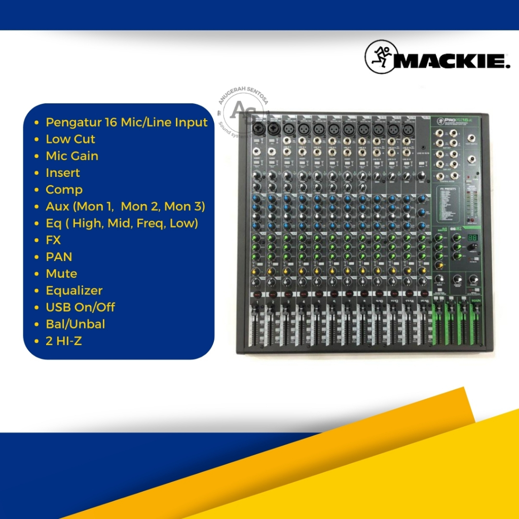 Mixer Mackie ProFX16v3 (16 Channel) Original