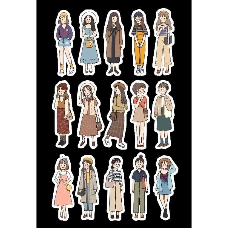 

Sticker korean girl aesthetic | Stiker cewe korea estetik | For journaling