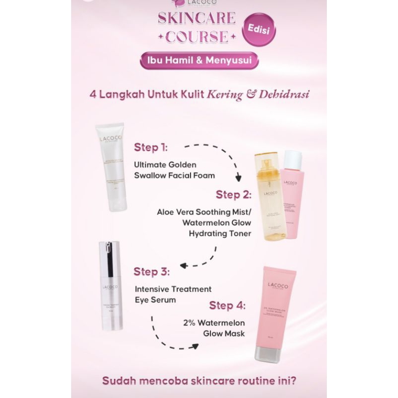 paket skincare lacoco ( Facial was golden swallow, Avmist, eye care, wg toner dan wg mask lacoco )