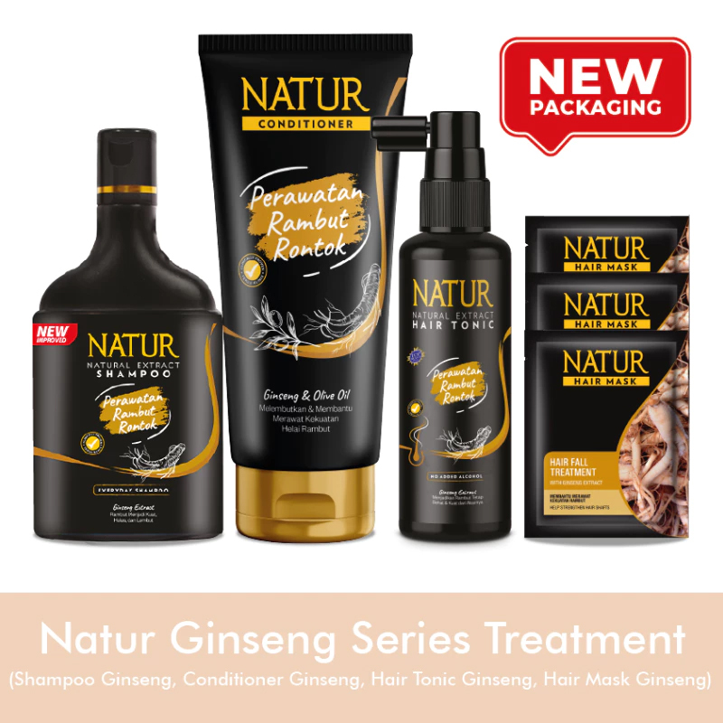 NATUR Hair Care (Ginseng/Aloe Vera)Shampo/Conditioner/Tonic/Hair Mask/Rambut Rontok