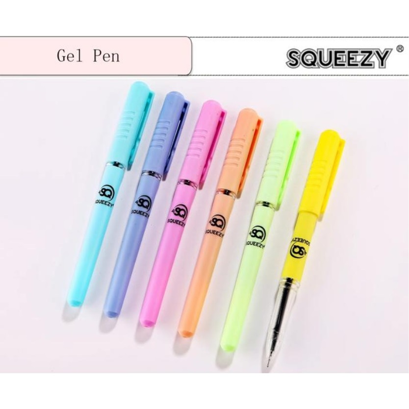 

(1 Pack) Gel Pen iPEN Squeezy GP SQ-804 PASTEL COLOR isi 12 biji Smooth writing