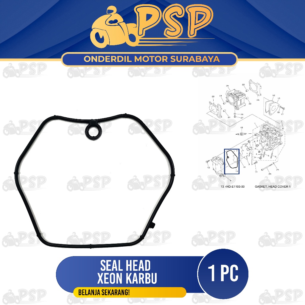Oring Silinder Head Xeon Karbu - O Ring Karet Seal Tutup Cylinder Blok Head Yamaha Xeon Lama 44D