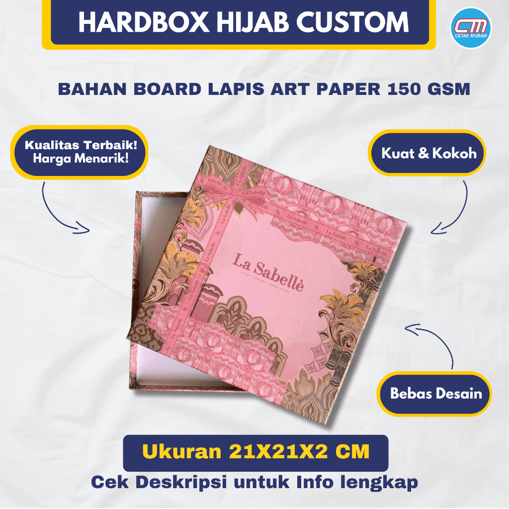 HARD BOX HIJAB CUSTOM/ Packaging Exclusif/ Kemasan jilbab/ Hardbox tebal/Box brand