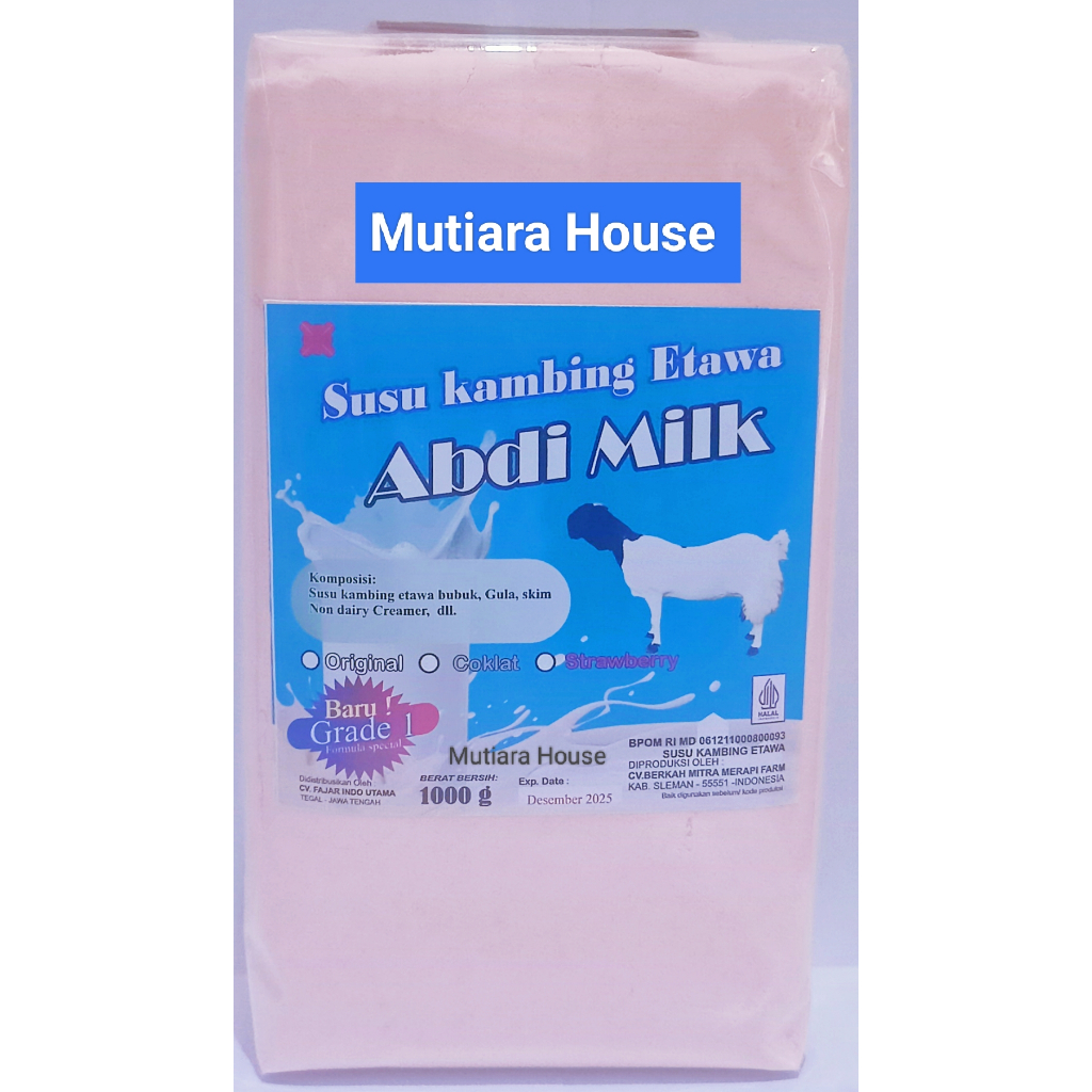 

Susu Kambing Etawa Rasa Strawberry Grade 1 Isi 1kg