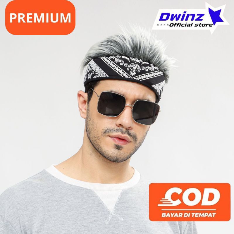 topi bulu korea Model paisley PREMIUM topi rambut palsu pria