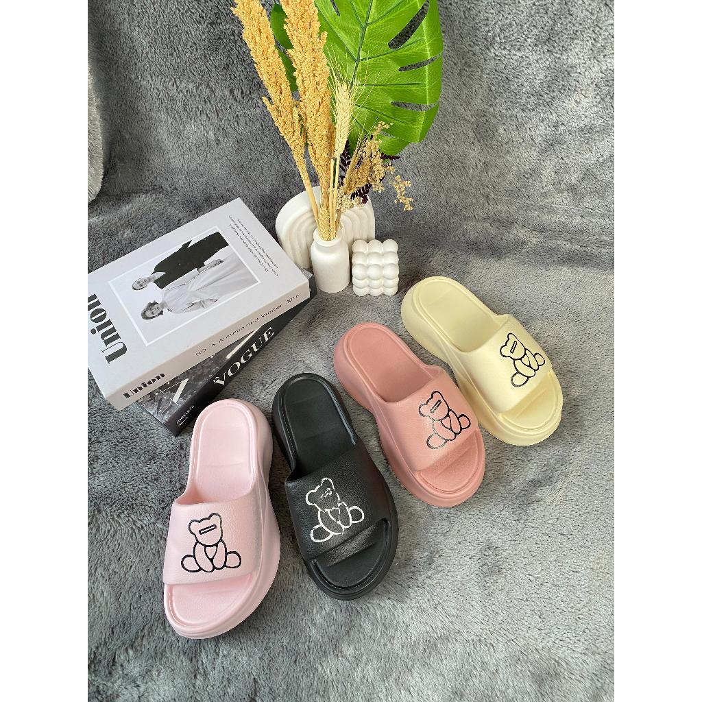 Sandal Slop Wedges Wanita 6 cm EVA Rubber Sole Non Slip BEAR