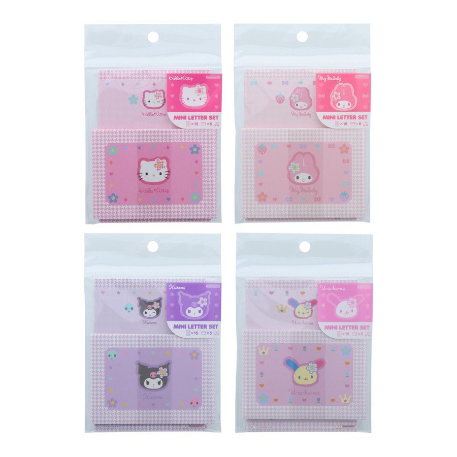 

Mini Letter Set Sanrio Y2K Hello Kitty My Melody Kuromi Usahana Set Surat Mini Limited Edition