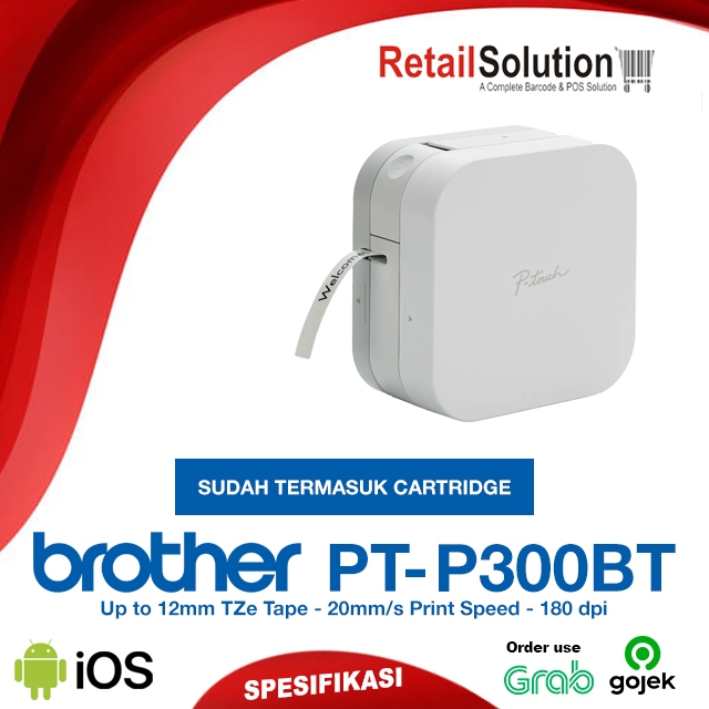 

Printer Label Portable Android iOS TZe Tape - Brother PT-P300BT PTP300BT PTP300 BT