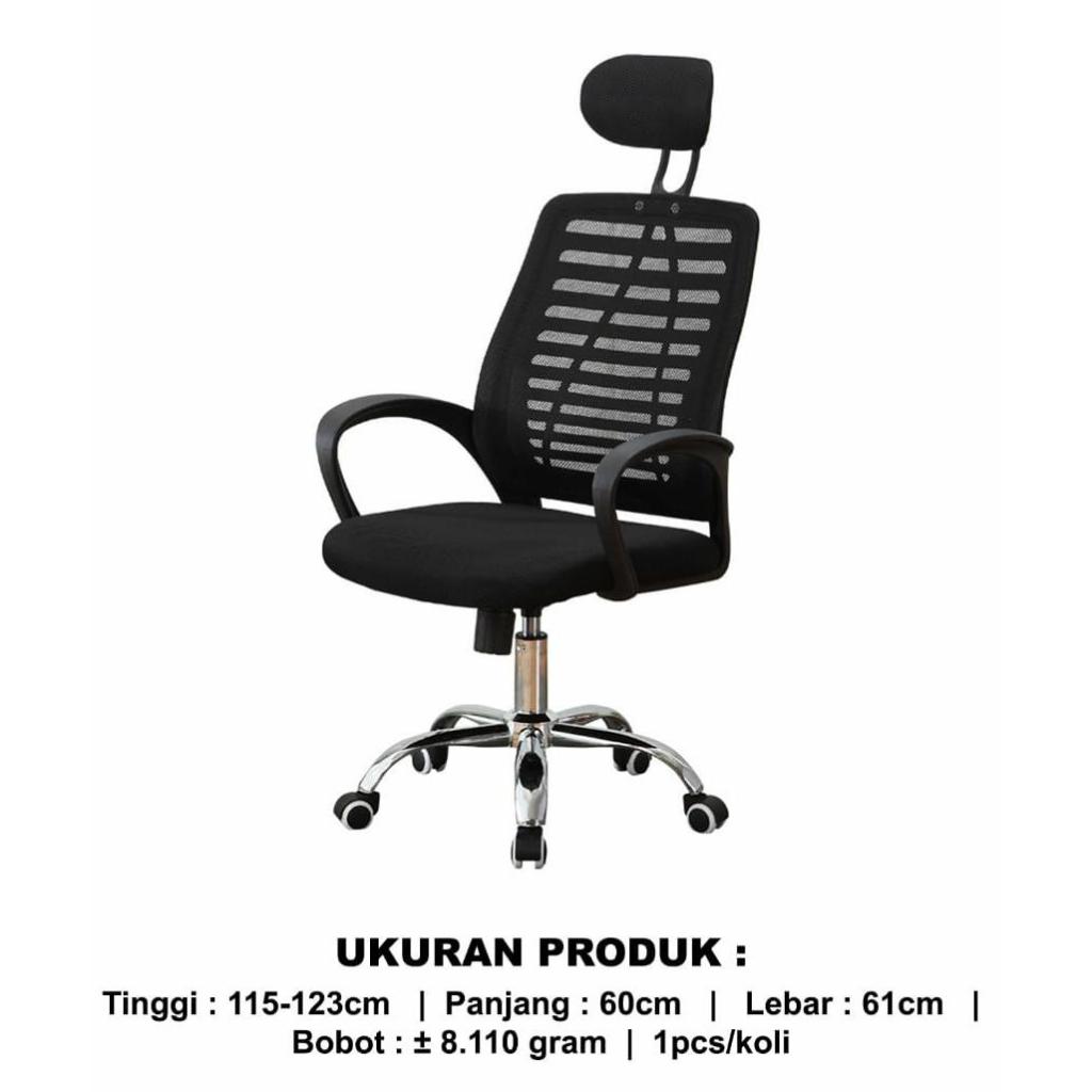 kursi jaring headrest kantor