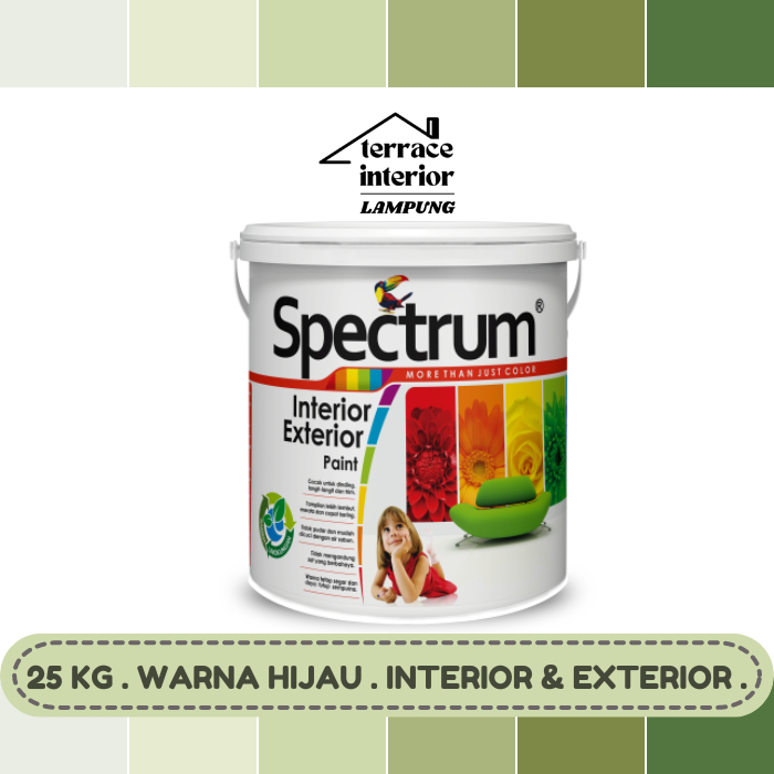 Cat Tembok Spectrum Interior & Exterior Warna Hijau 25 Kg