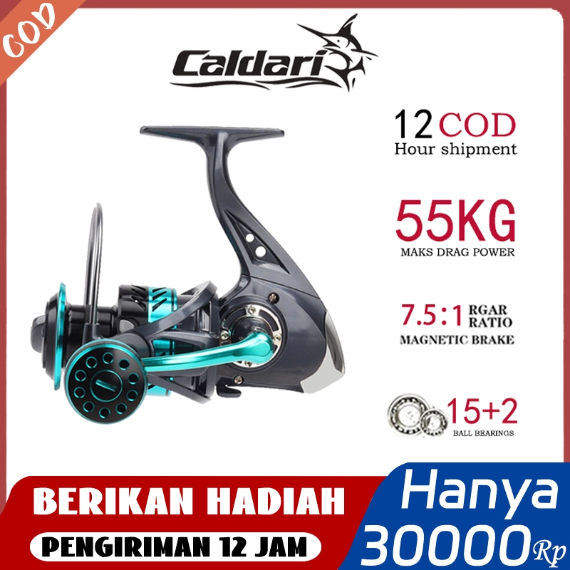 Reel Pancing Power Handle - Asli Besi, Fishing Reel, Logam Spool, 70kg, Baitcasting, Spinning Reel