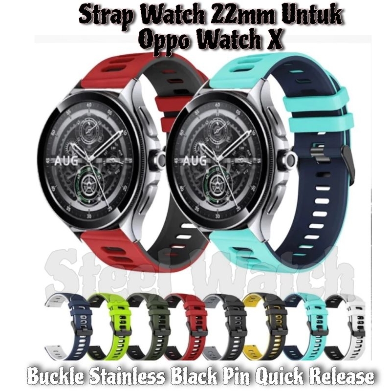SW Tali Jam tangan 22mm For Oppo Watch X Strap Jam tangan Silikon