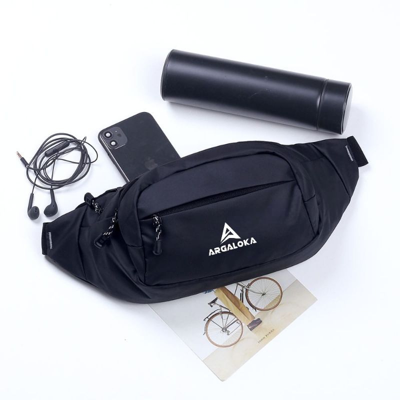 MONTAGEE Tas Slempang Waistbag Pria Anti Air Tas Pinggang Cowok Keren Kekinian Waterproof