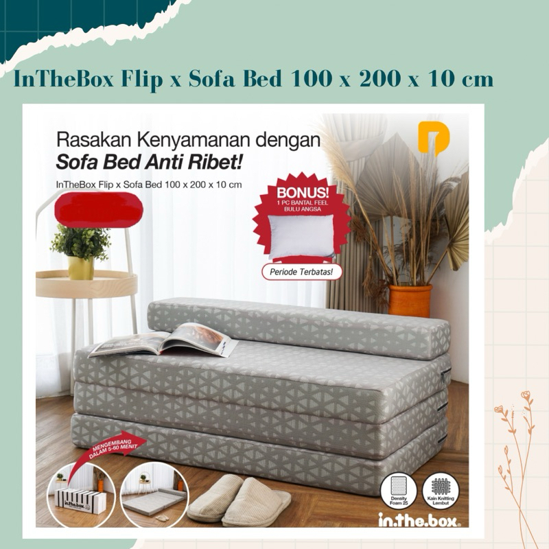 InTheBox Flip x Sofa Bed 100 x 200 x 10 cm | Sofa Bed