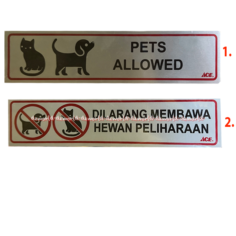 

Kris Anodized Sticker Pet Allowed Boleh Membawa Hewan Peliharaan Dilarang Membawa Hewan Peliharaan Stiker Material Aluminium