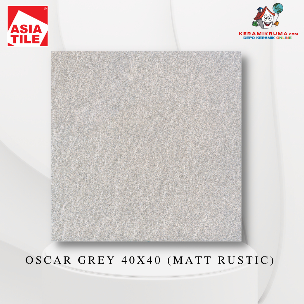 Keramik Lantai Asia Tile 40x40 Oscar Grey Matt Rustic Kasar