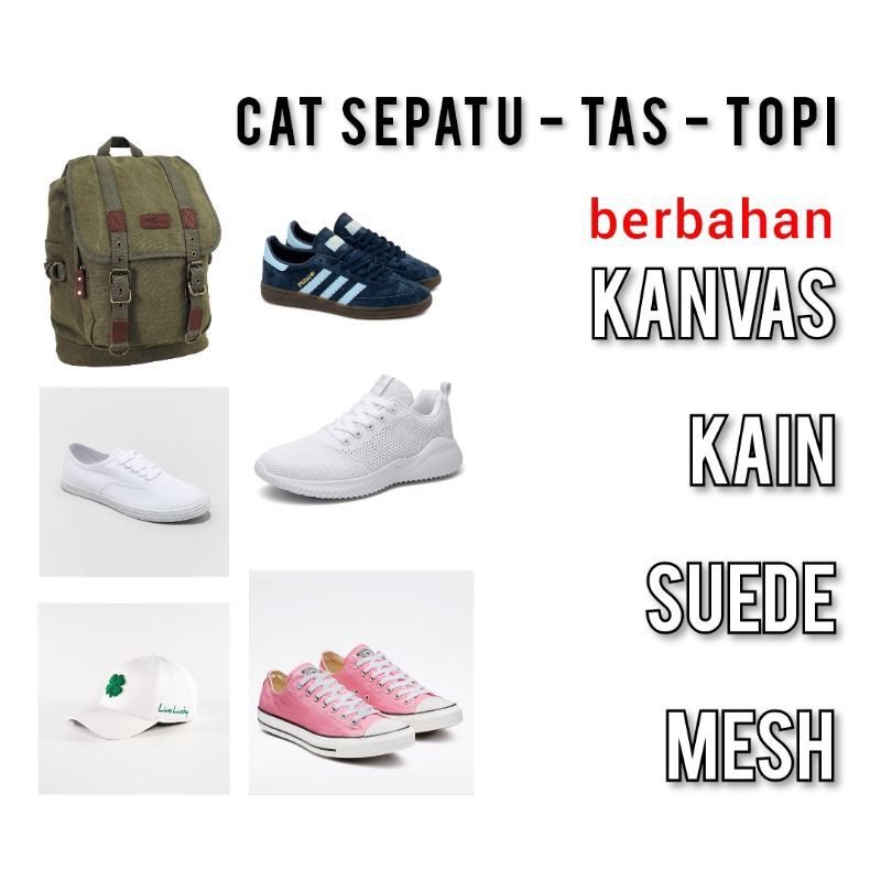 waterbased CAT SEPATU/ Topi/ Tas - berbahan KANVAS & KAIN anti luntur