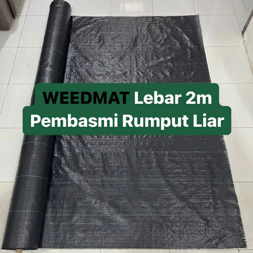 WEEDMAT Lebar 2 meter Pembasmi Rumput Liar Multifungsi Tikar Gulung Mulsa Tanaman / Wedmat Terpal Gr