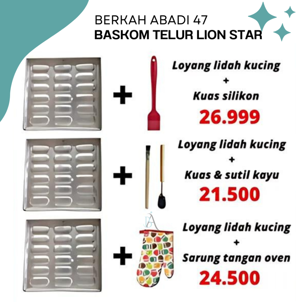 Loyang Kue Lidah Kucing Anti Lengket (18 Lubang) Paket Hemat Loyang Kue Kering Lidah Kucing