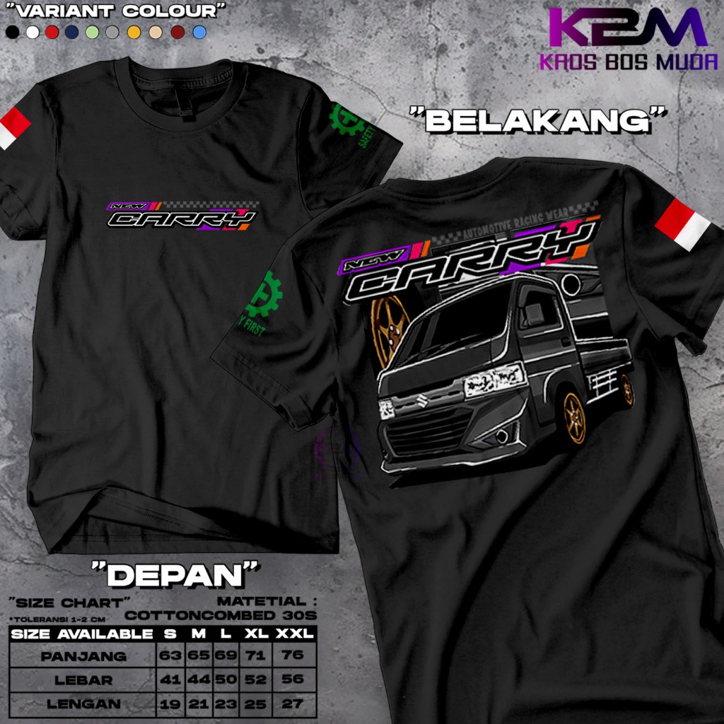 Kaos Mobil Suzuki New Carry Pickup Modifikasi Tshirt Truck Diesel Sablon Lengan Bendera Dan Safety O