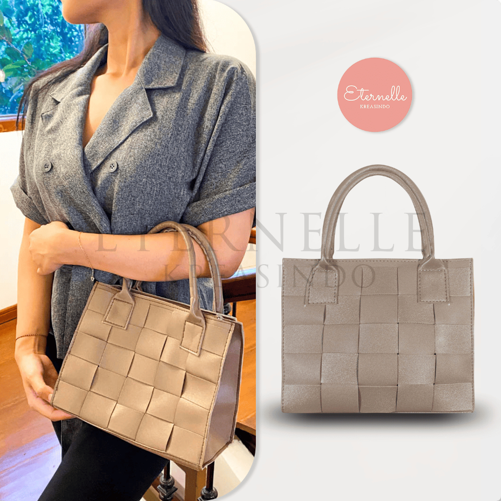 [100% FOTO ASLI] TAS MARRISA ANYAM / TAS ANYAM BAHAN KULIT / HANDBAG POLOS ANYAM / TAS KULIT FASHION