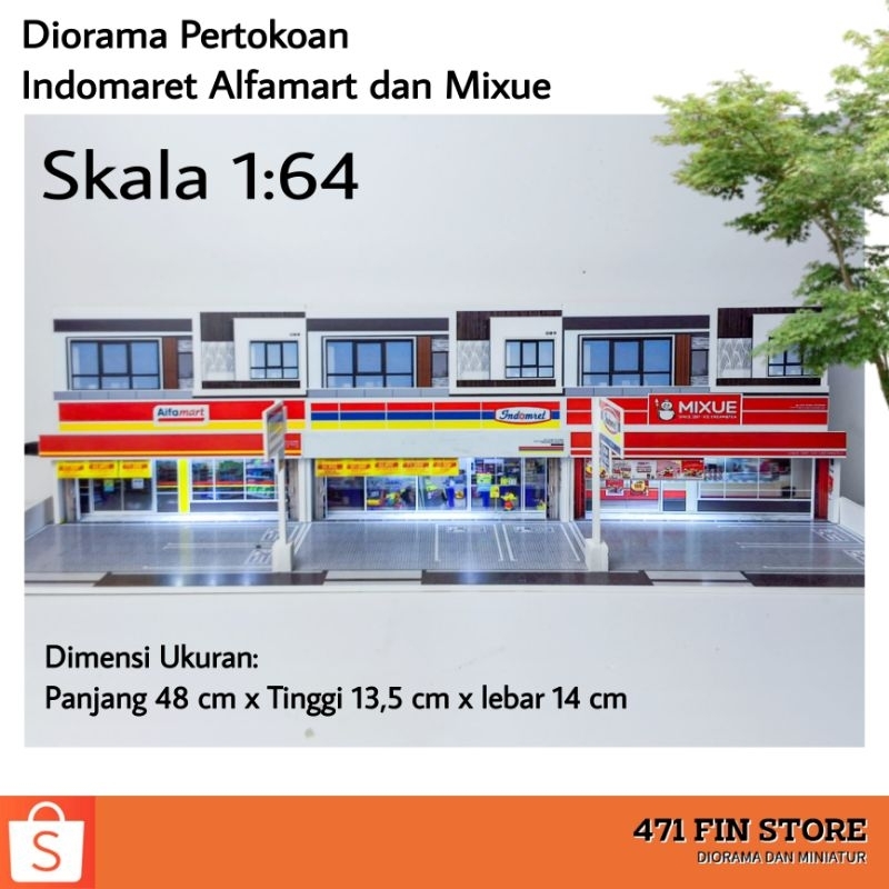 Diorama Parkir Hotwheels | Diorama pertokoan | Miniatur Alfamart, Miniatur Indomaret, Miniatur Mixue