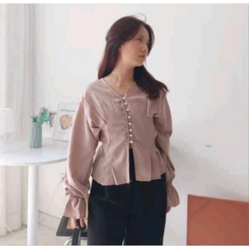 Bora top/blouse wanita korea/blouse elegan korea