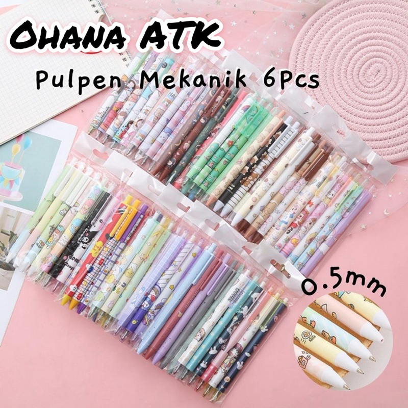 

( 6 BIJI ) Gel Pen Motif Hewan Dino Girl Lucu Pulpen Gel Ballpoint