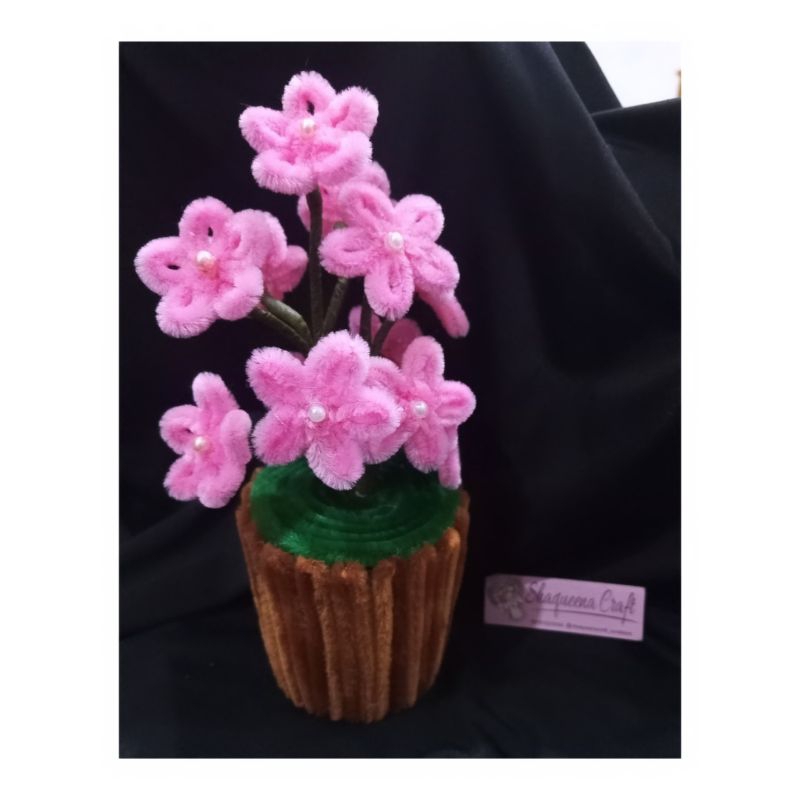 Miniatur Pot Bunga || Miniatur Pot Bunga • Single Flowers • Kawat Bulu • Bunga Pot Mini || Baca Desk