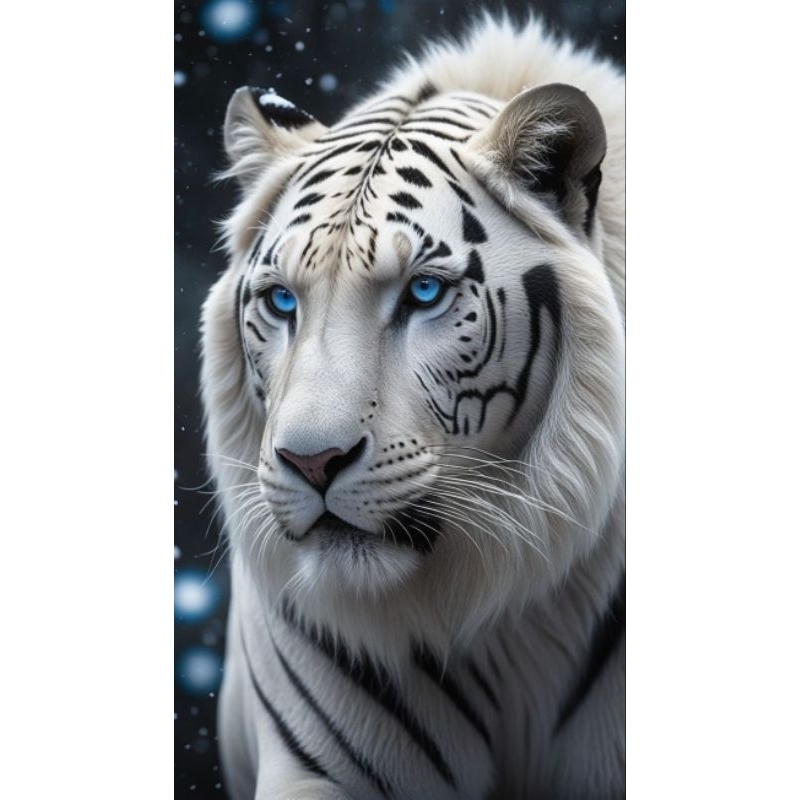 

stiker gambar harimau putih size 20x30 cm bahan vynil