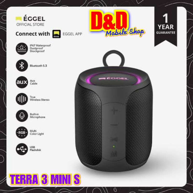 EGGEL TERRA 3 MINI S 360 WATERPROOF TWS PORTABLE BLUETOOH SPEAKER ORIGINAL GARANSI RESMI EGGEL INDON