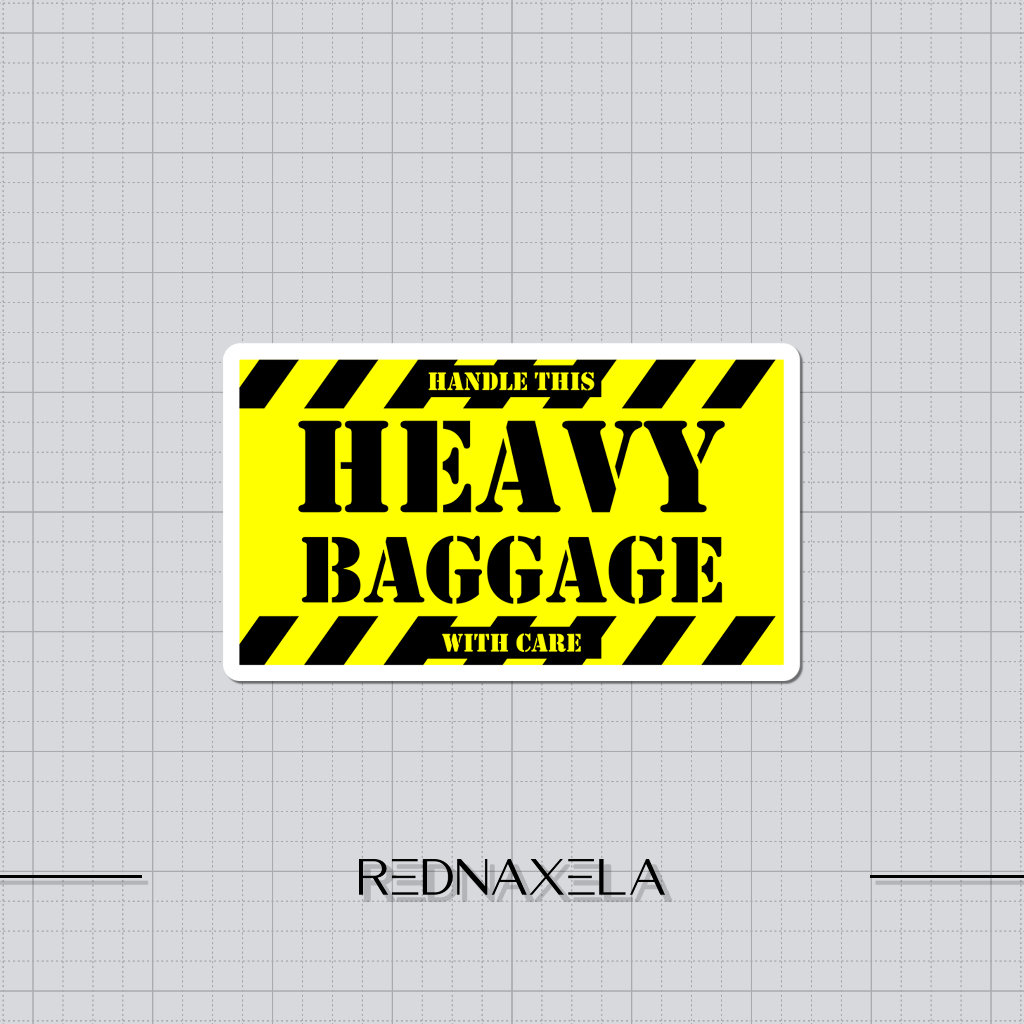 

Stiker Vinyl Heavy Baggage Warning Stiker Koper Outdoor Waterproof Sticker