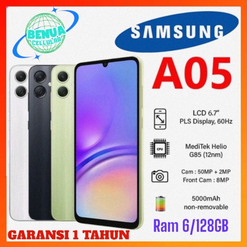 [PROMO] HP SAMSUNG A05 Ram 4/64GB & 6+128GB {Fast Charging 25Watt + Camera 50MP + Display 6,7inches 