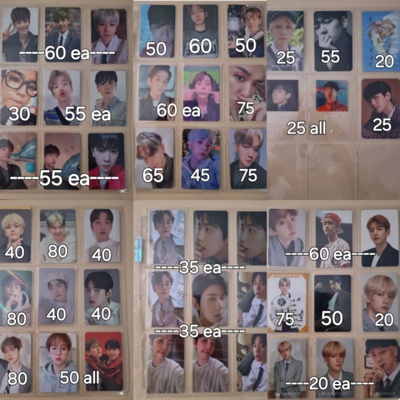 Photocard PC EXO Baekhyun Official