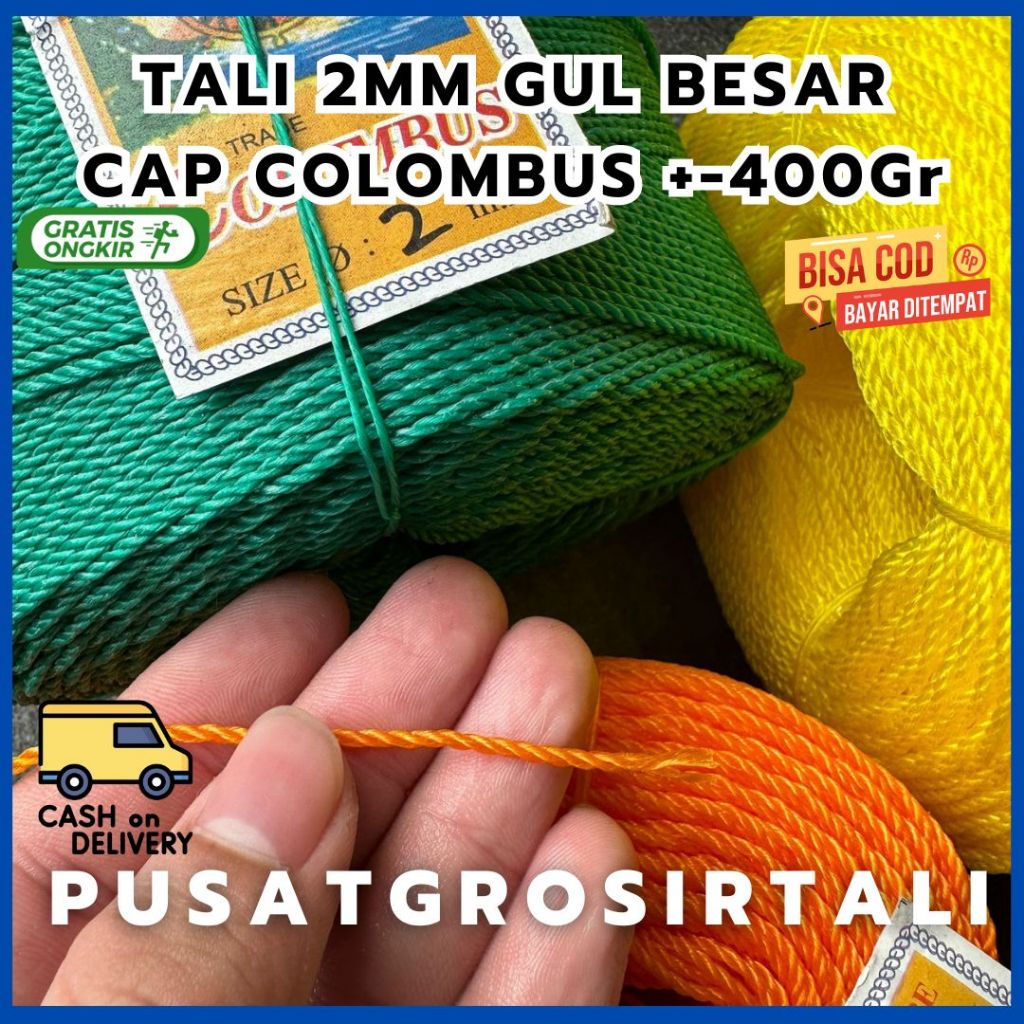 

Tali Tambang Kecil 2mm / Tambang PE 2 mm +/- 200 METER MURAH 2x LIPAT PANJANG GULUNGAN BESAR 400 gr