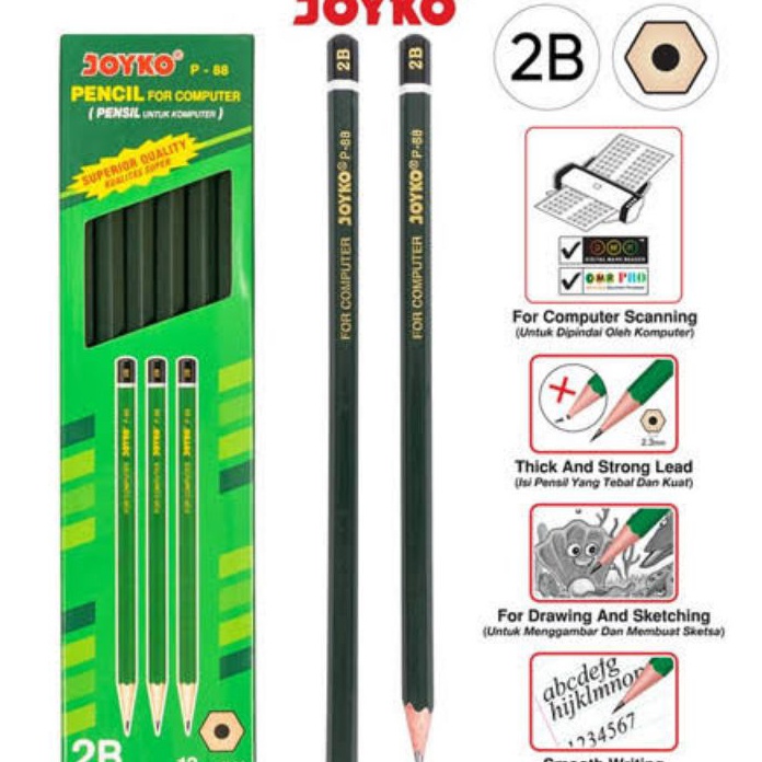 

PRODUK AWAL TAHUN 12pcs PENSIL 2B P88 FOR COMPUTER 1 pack