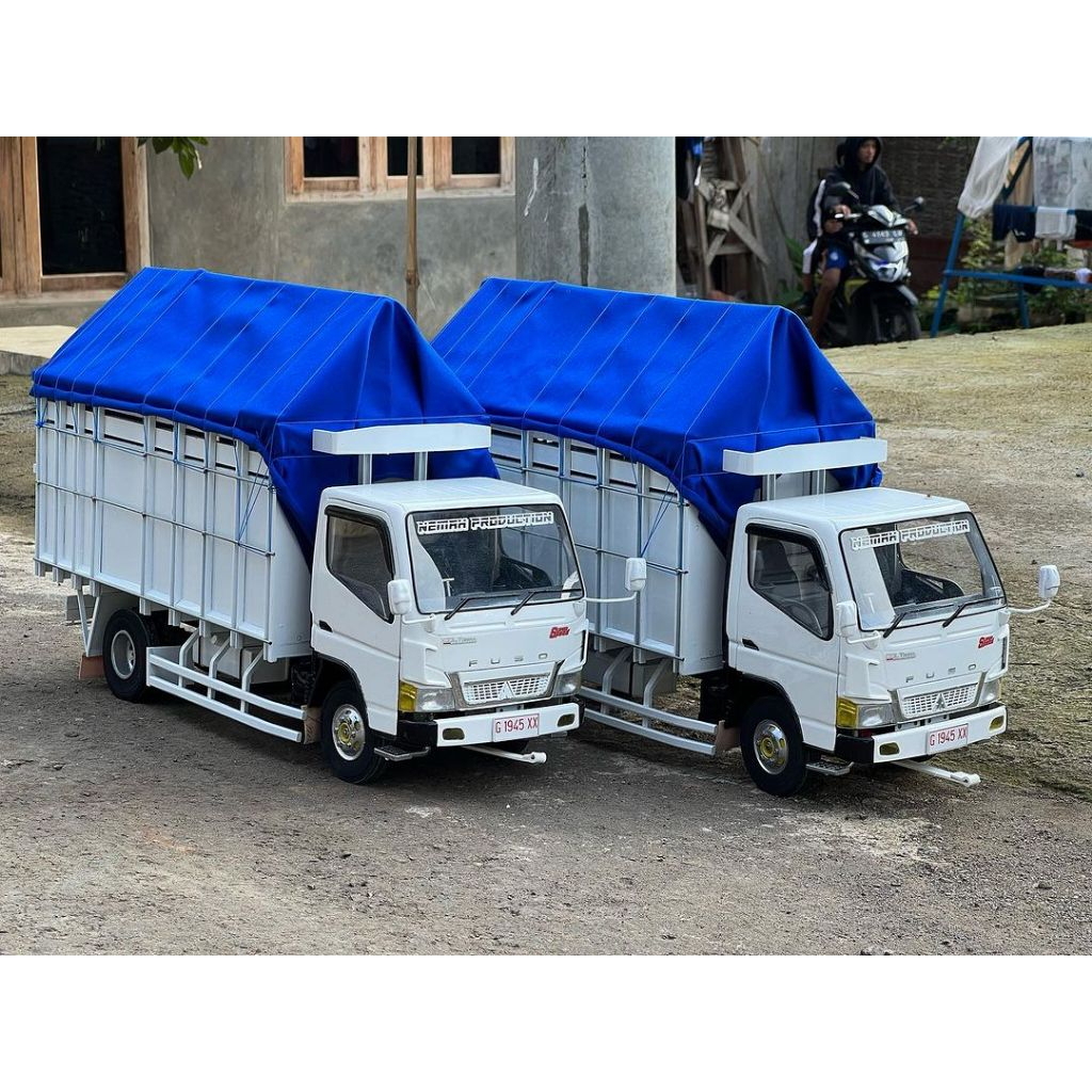 PROMO MINIATUR TRUK OLENG KAYU ASLI JUMBO FULL VARIASI LAMPU LED BONUS TERPAL TRUK OLENG MAINAN ANAK