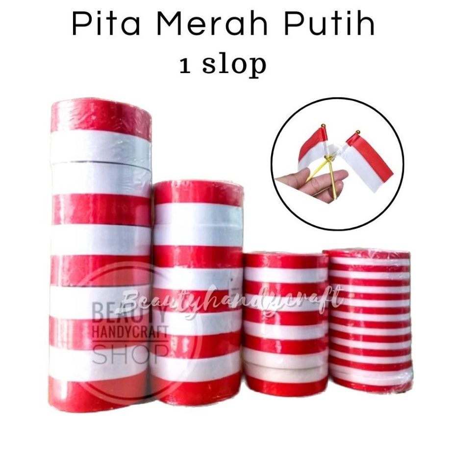 

1 SLOP Pita Merah Putih Pita kado untuk Agustusan momen kemerdekaan Indonesia